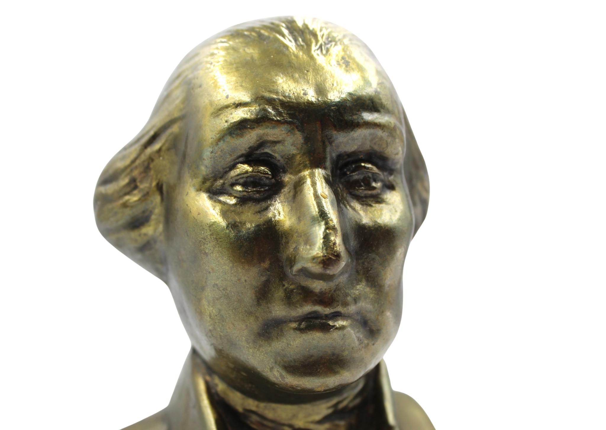 20ième siècle Serre-livres vintage en bronze en forme de buste de Georges Washington en vente