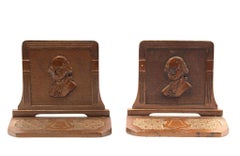 Vintage George Washington Gusseisen Buchstützen von Judd & Co., um 1920