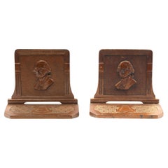 Vintage George Washington Cast Iron Bookends by Judd & Co., circa 1920