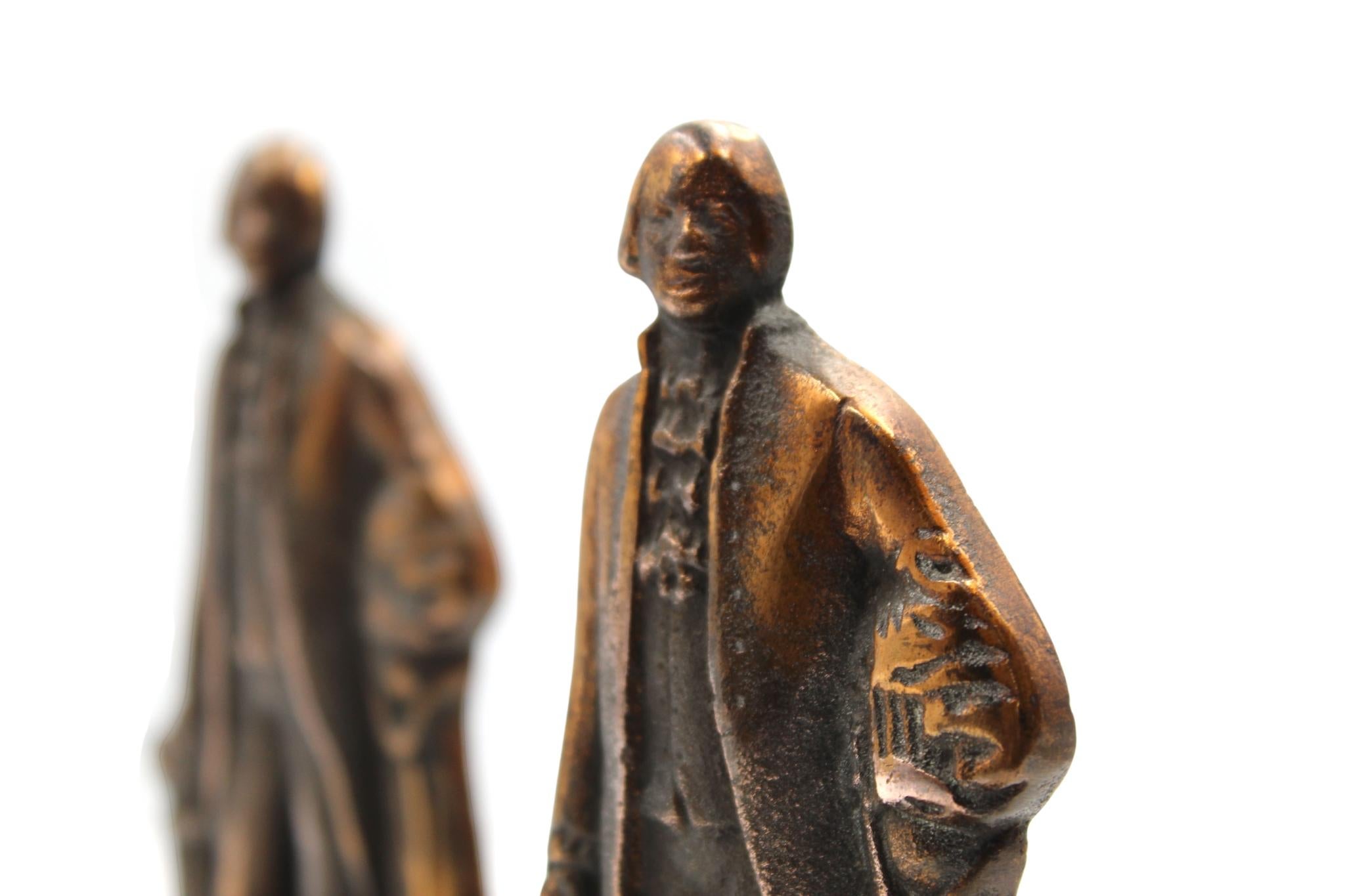 Bronze Vintage George Washington Standing Bookends For Sale