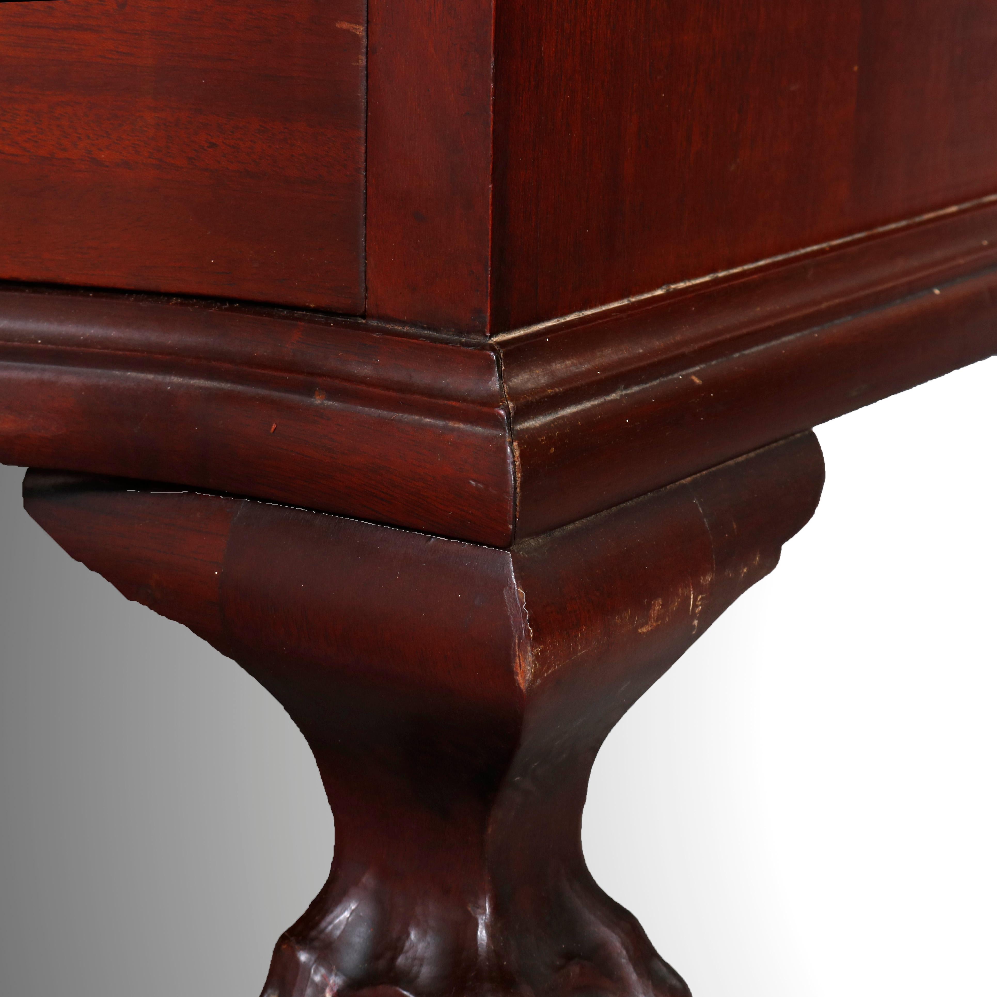 George Winthrop Carved Mahogany Drop Front Secretary & Bookcase, circa 1950 3