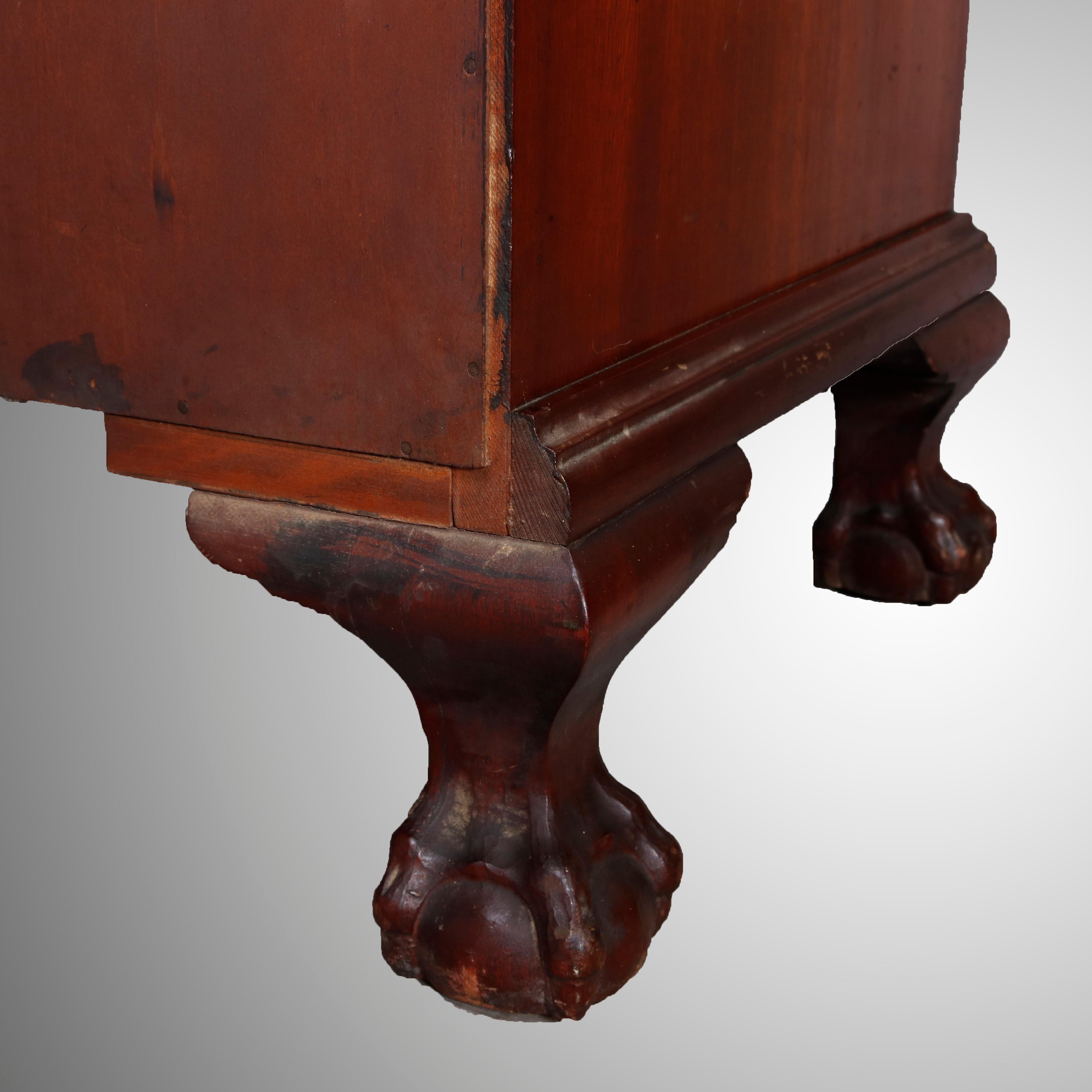 George Winthrop Carved Mahogany Drop Front Secretary & Bookcase, circa 1950 4