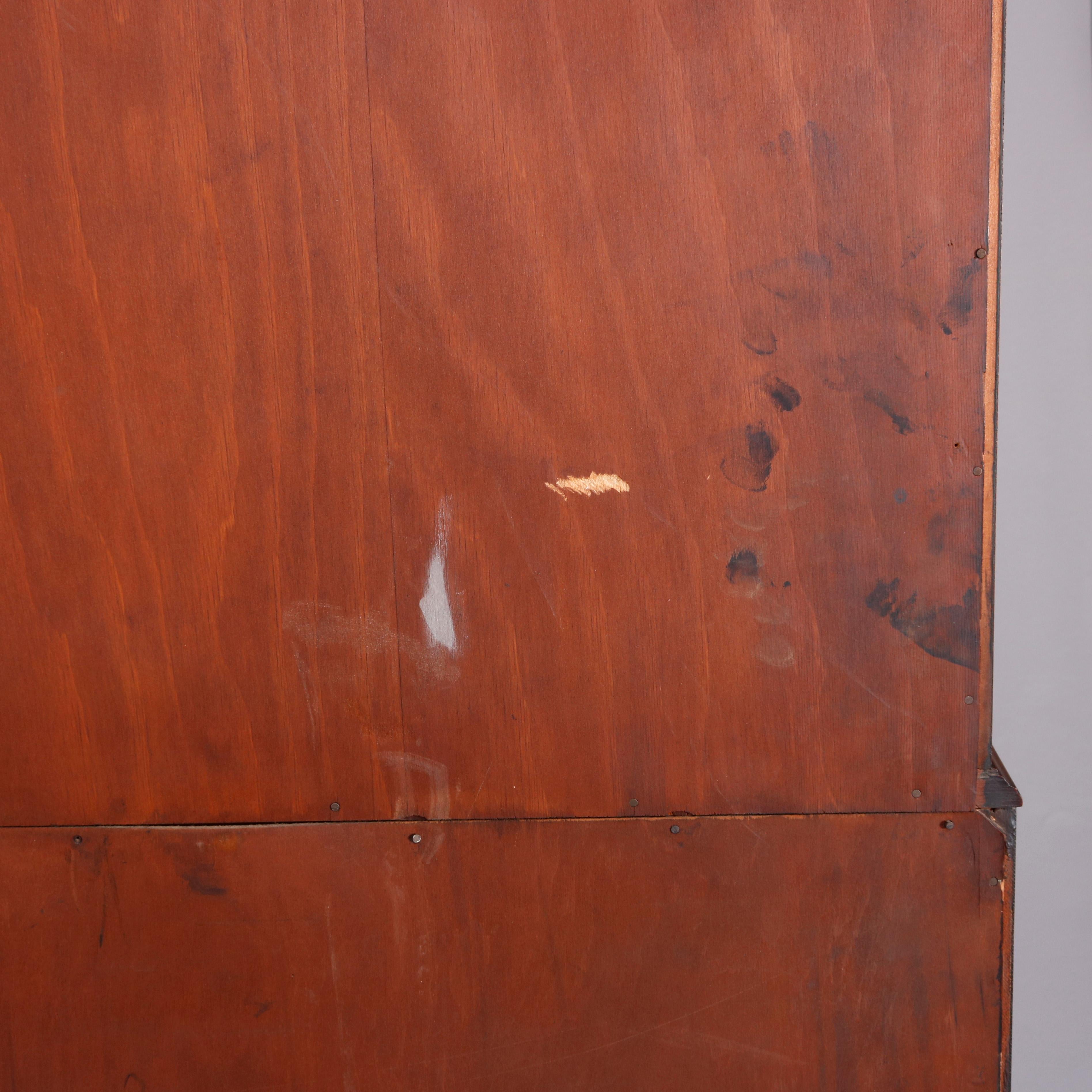 George Winthrop Carved Mahogany Drop Front Secretary & Bookcase, circa 1950 9