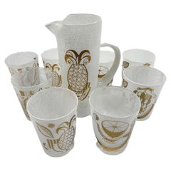 Vintage Georges Briard 9 Piece Cocktail Set in the Ambrosia Pattern
