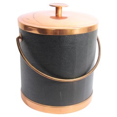 Vintage Black Ice Bucket with Copper Cover