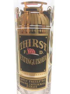 Vintage Georges Briard Cocktail Pitcher in the Thirst Extinguisher Pattern