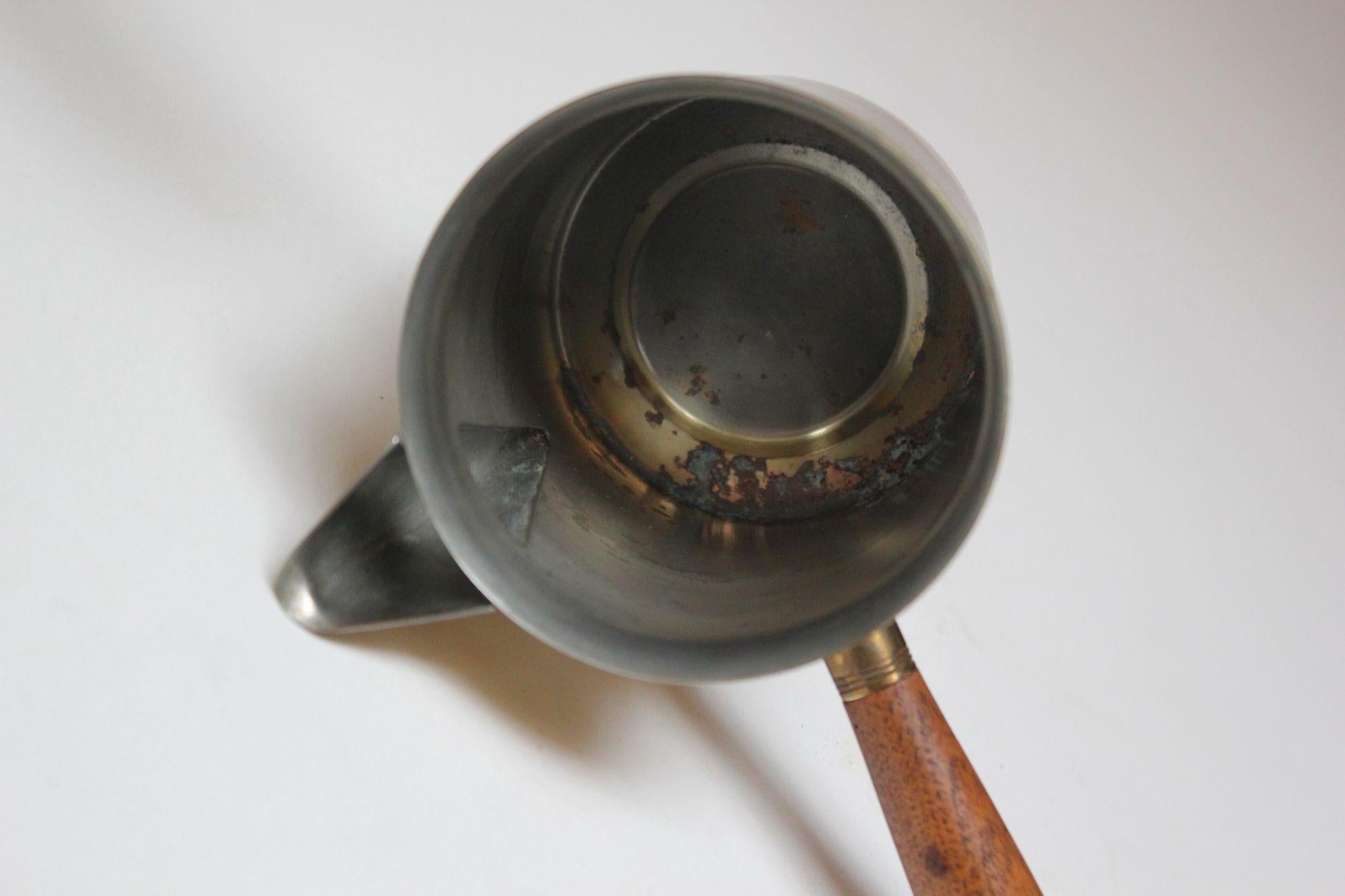 Tee-/Kaffeeservice aus Emaille und Messing von Georges Briard „El Dorado“ (Silber) im Angebot