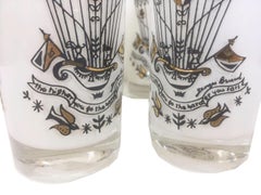 Vintage Georges Briard Highball Glasses "The Higher You Go, The Harder You Fall"