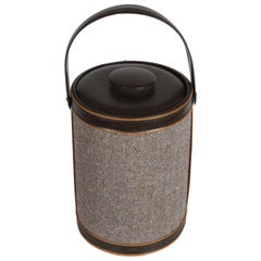 Retro Georges Briard Large Thermal Lidded "Tweed" and Vinyl Ice Bucket