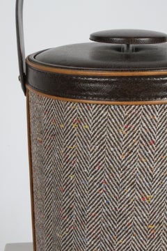 Vintage Georges Briard Large Thermal Lidded "Tweed" and Vinyl Ice Bucket