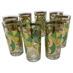 Vintage Georges Briard Lemon and Lime Highball Glasses - Set of 8
