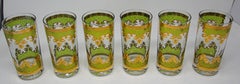 Vintage Georges Briard Mid-Century Modern Cocktail Glasses Barware