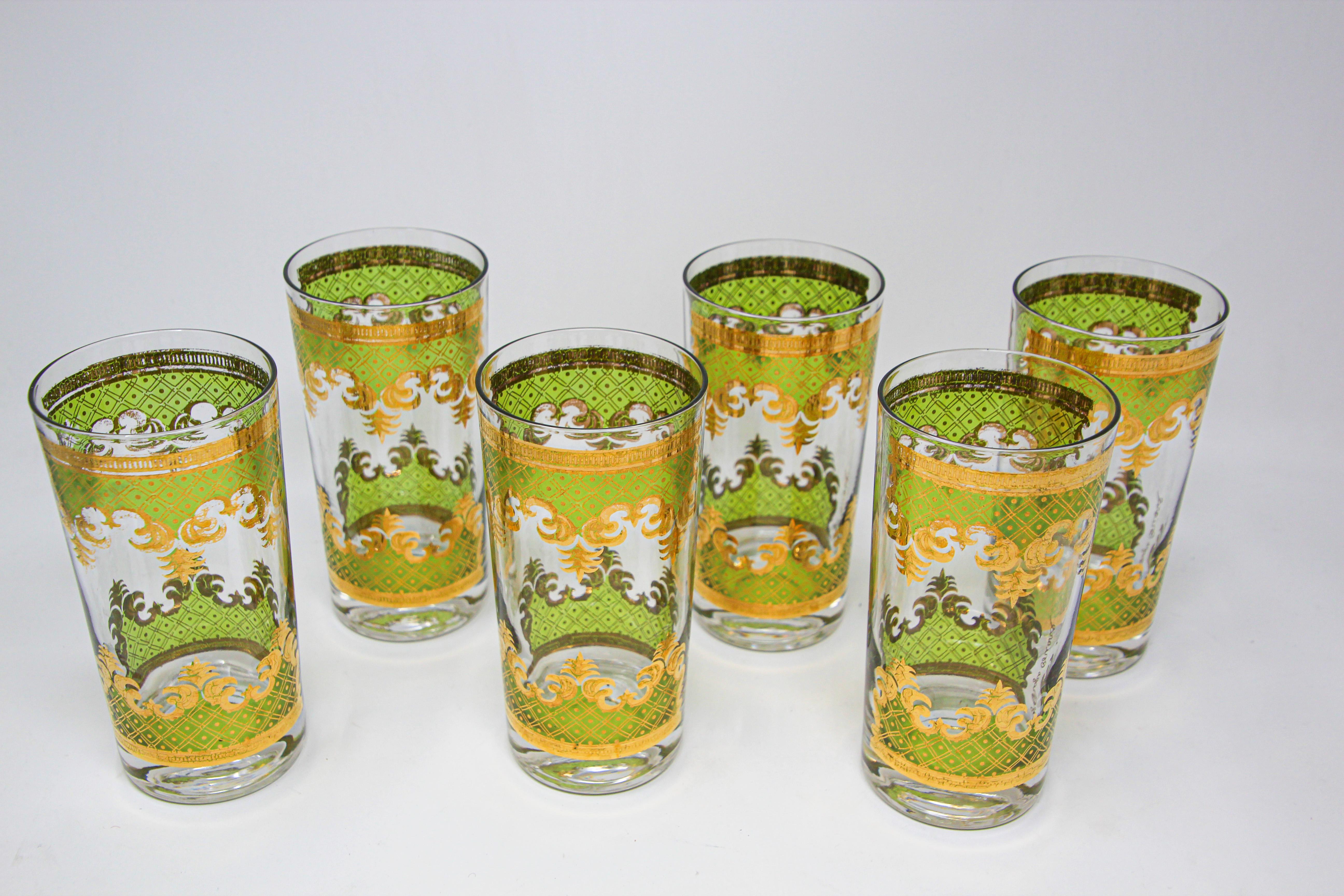 Vintage Georges Briard Mid-Century Modern Cocktail Glasses Barware In Good Condition In North Hollywood, CA
