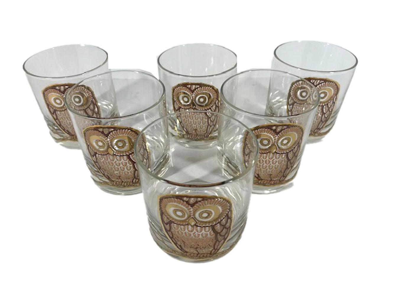 Vintage Georges Briard Owl Rocks Glasses, Hard to Find 1
