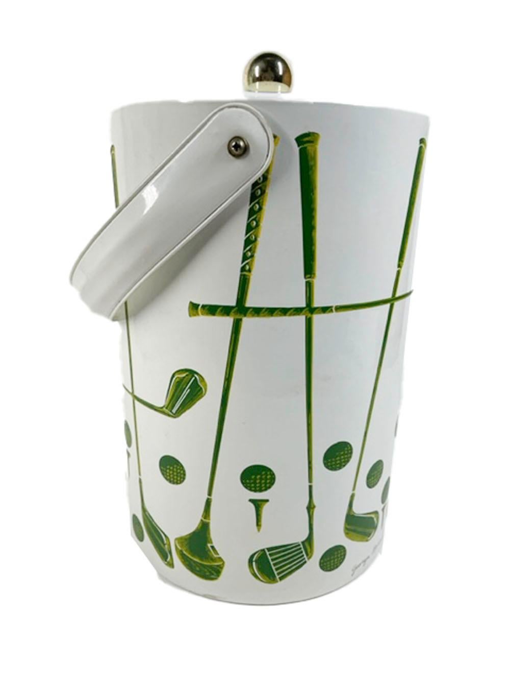 Mid-Century Modern Vintage Georges Briard Vinyl Golf Theme Ice Bucket