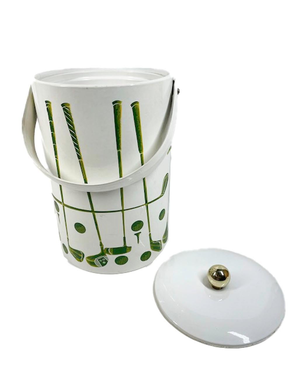 Plastic Vintage Georges Briard Vinyl Golf Theme Ice Bucket