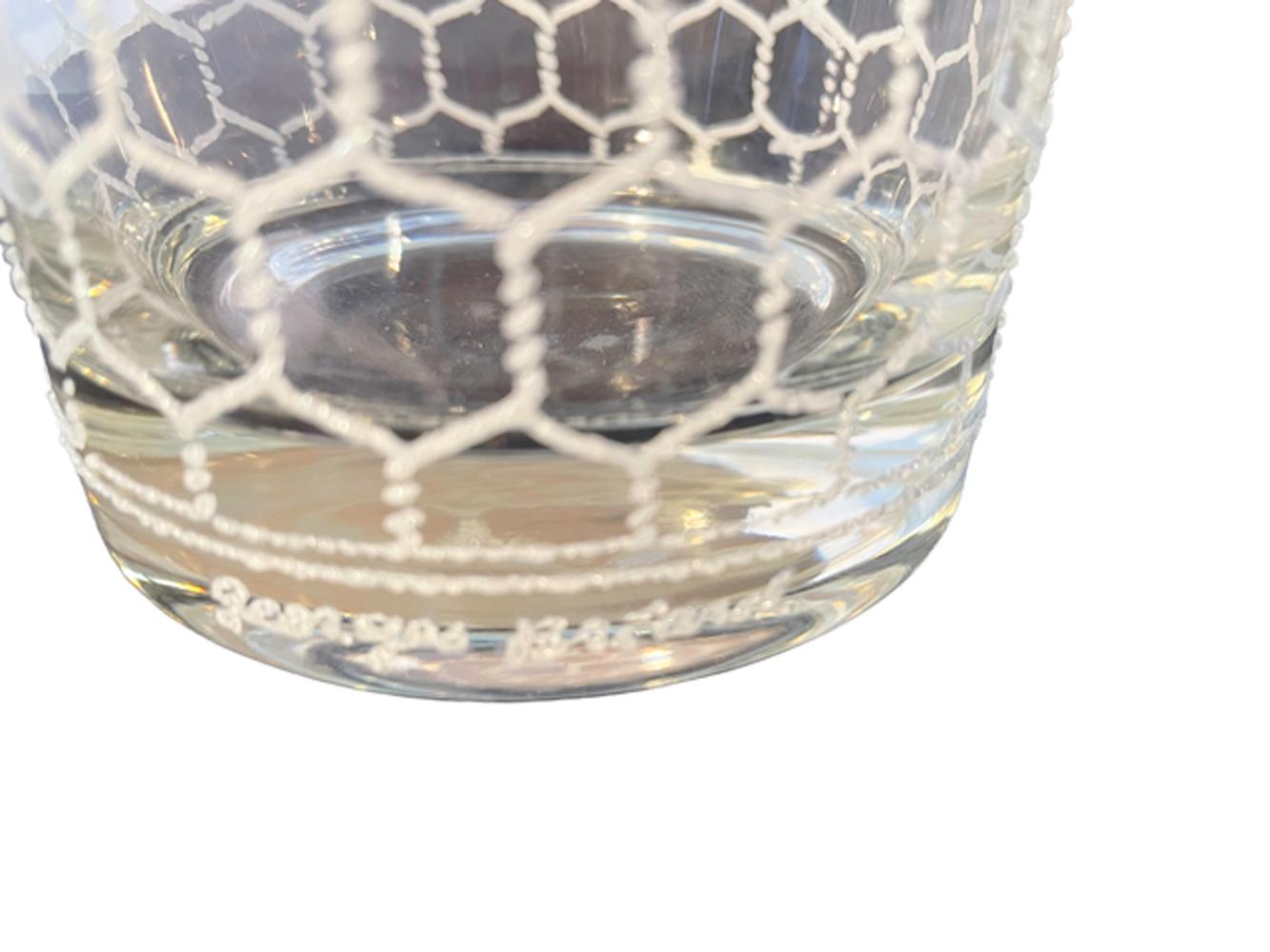 Vintage-Gläser mit „Wire“-Muster von Georges Briard in Weiß auf Klarglas (20. Jahrhundert) im Angebot