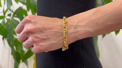Vintage Georges Lefant Hermes Paris 18k Yellow Gold Chaine D'Ancre Toggle Bracel