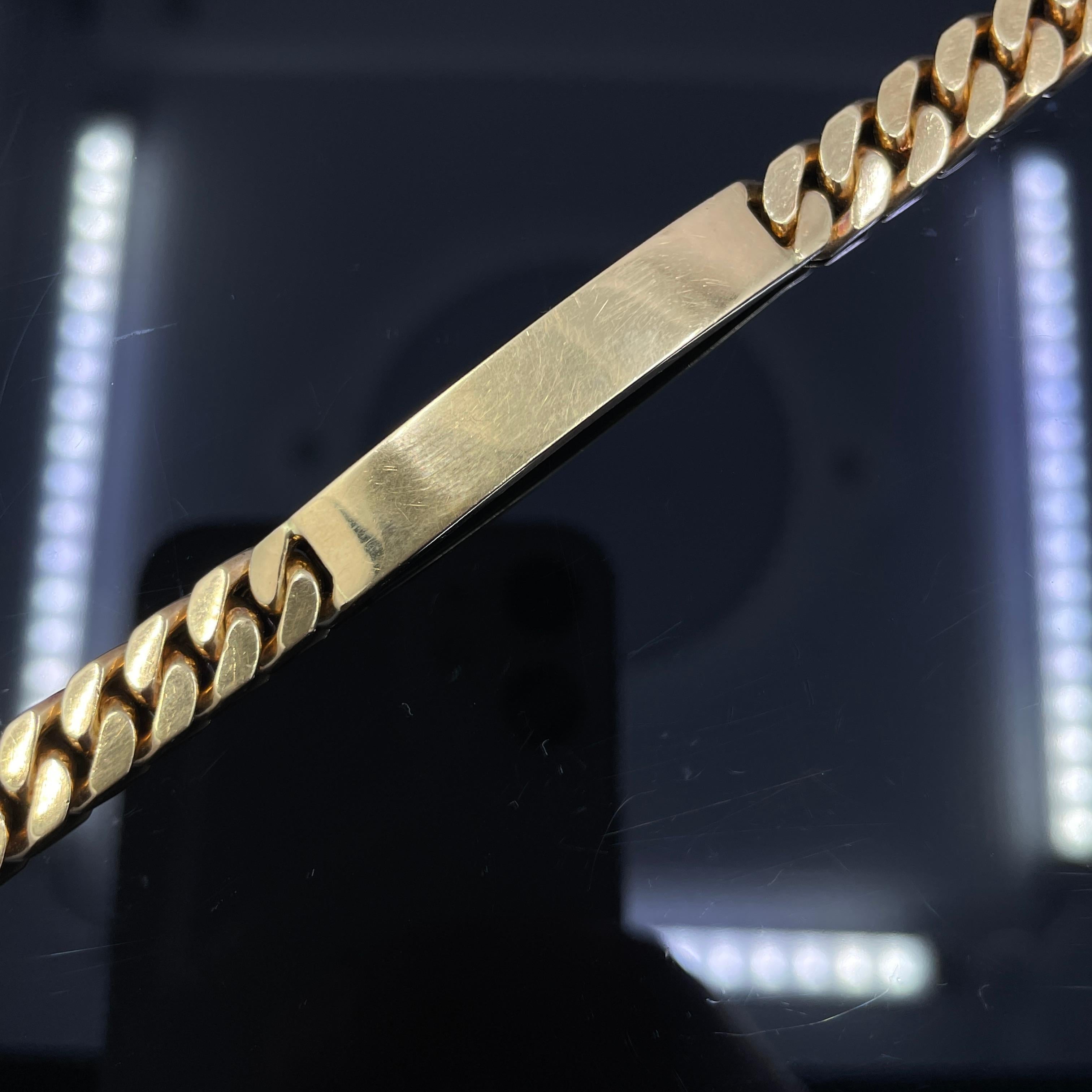 Vintage Georges L'Enfant for Cartier Paris 18k Rose Gold Curb Link ID Bracelet For Sale 1