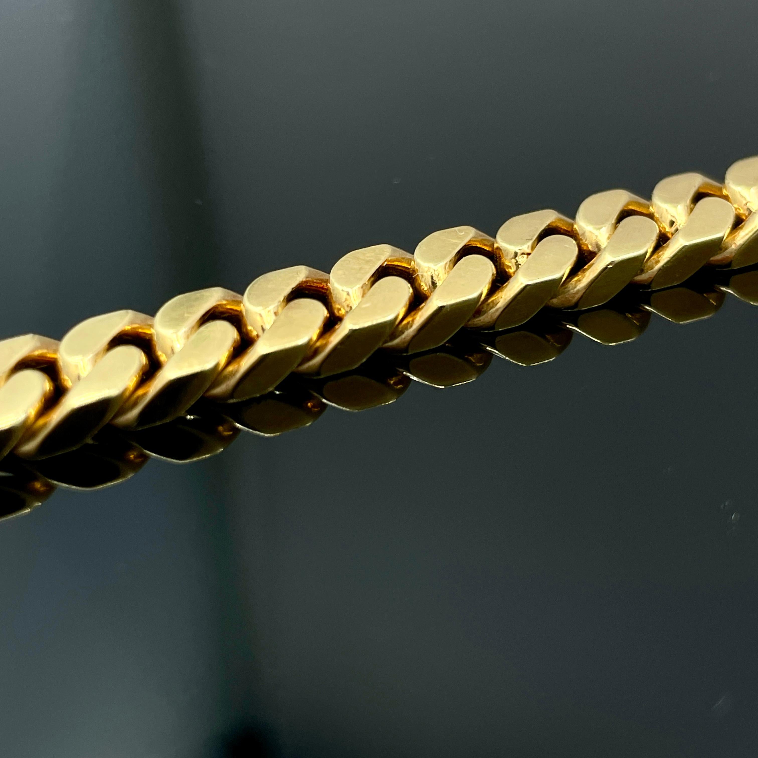 Vintage Georges L'Enfant for Cartier Paris 18k Rose Gold Curb Link ID Bracelet For Sale 2