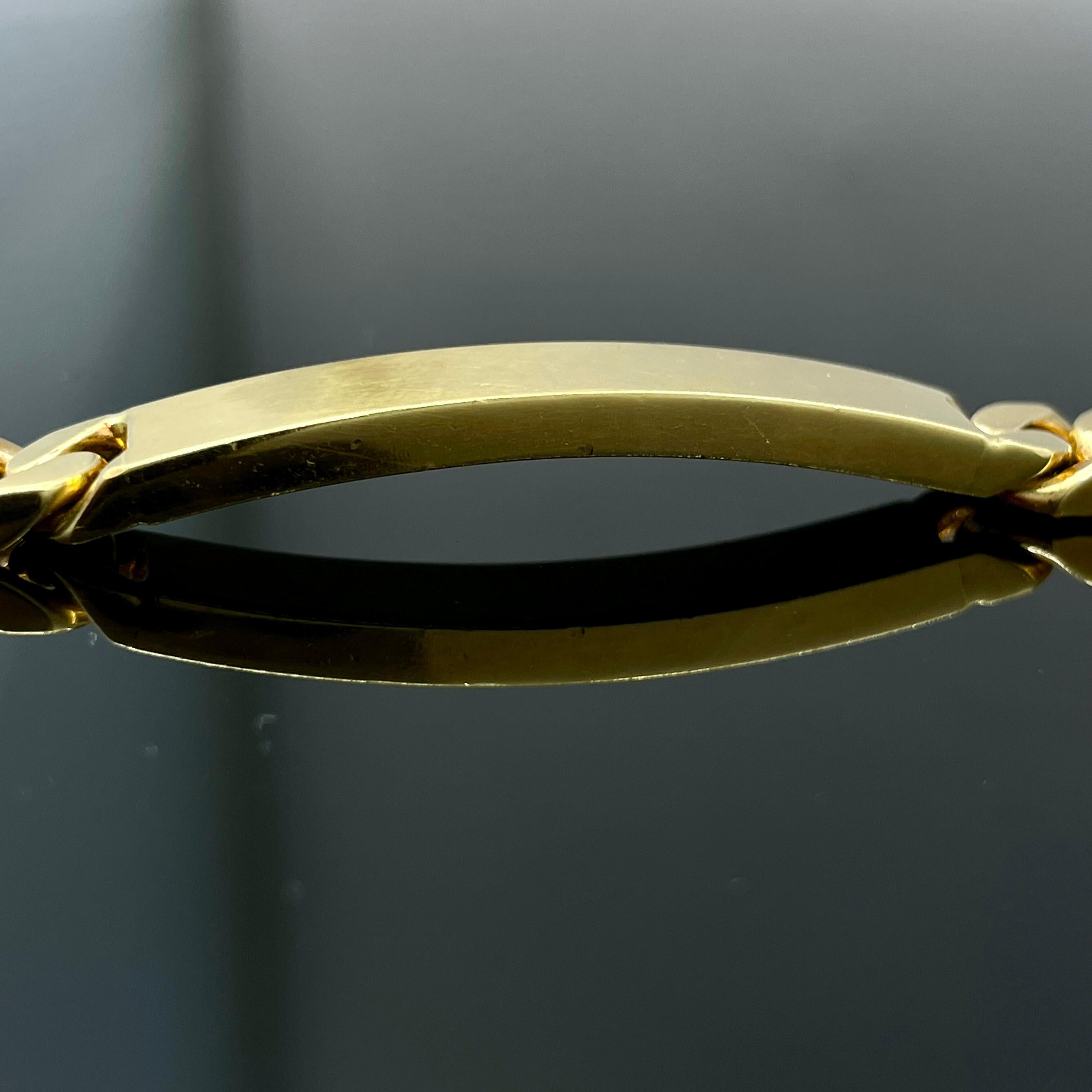 Vintage Georges L'Enfant for Cartier Paris 18k Rose Gold Curb Link ID Bracelet For Sale 3