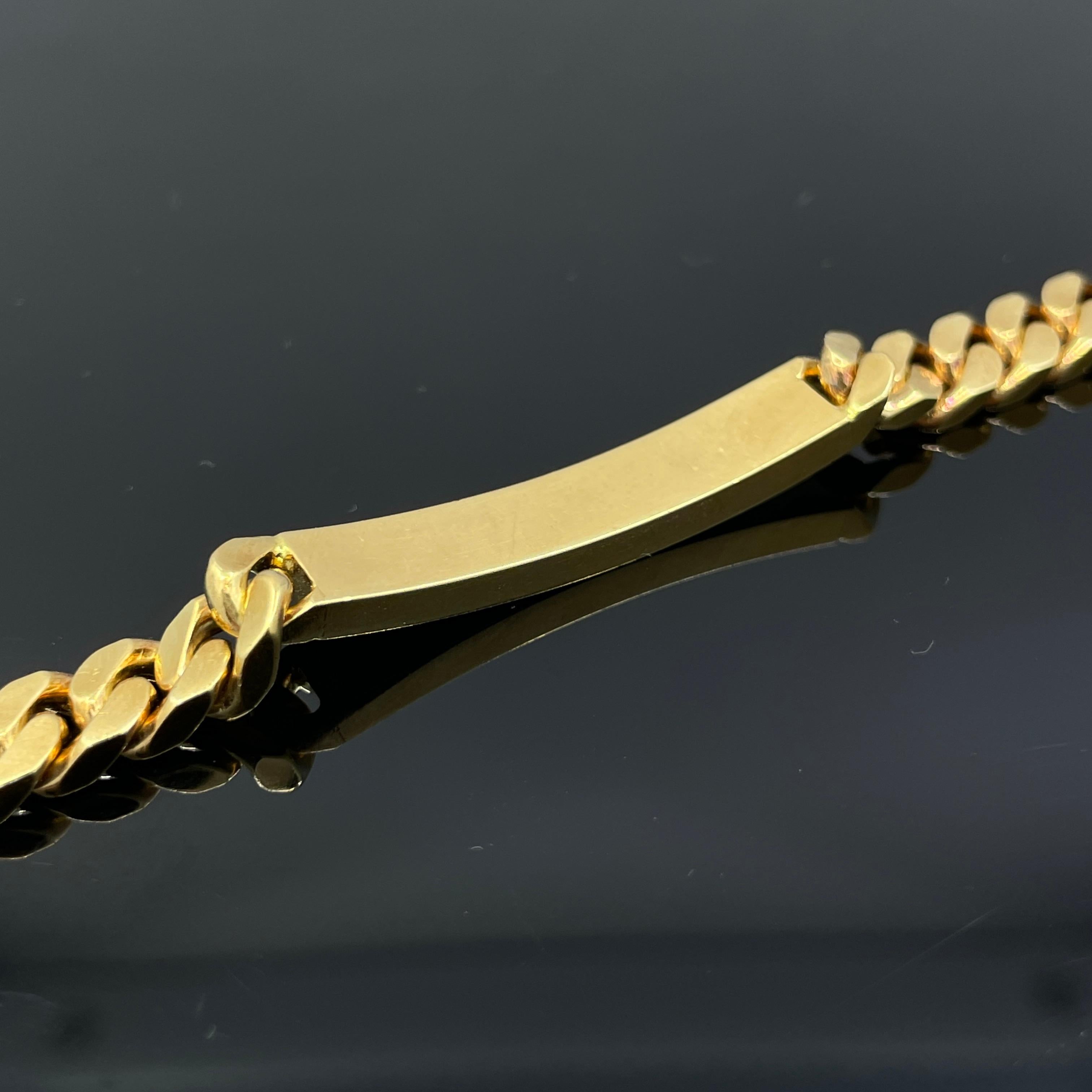 Vintage Georges L'Enfant for Cartier Paris 18k Rose Gold Curb Link ID Bracelet For Sale 4