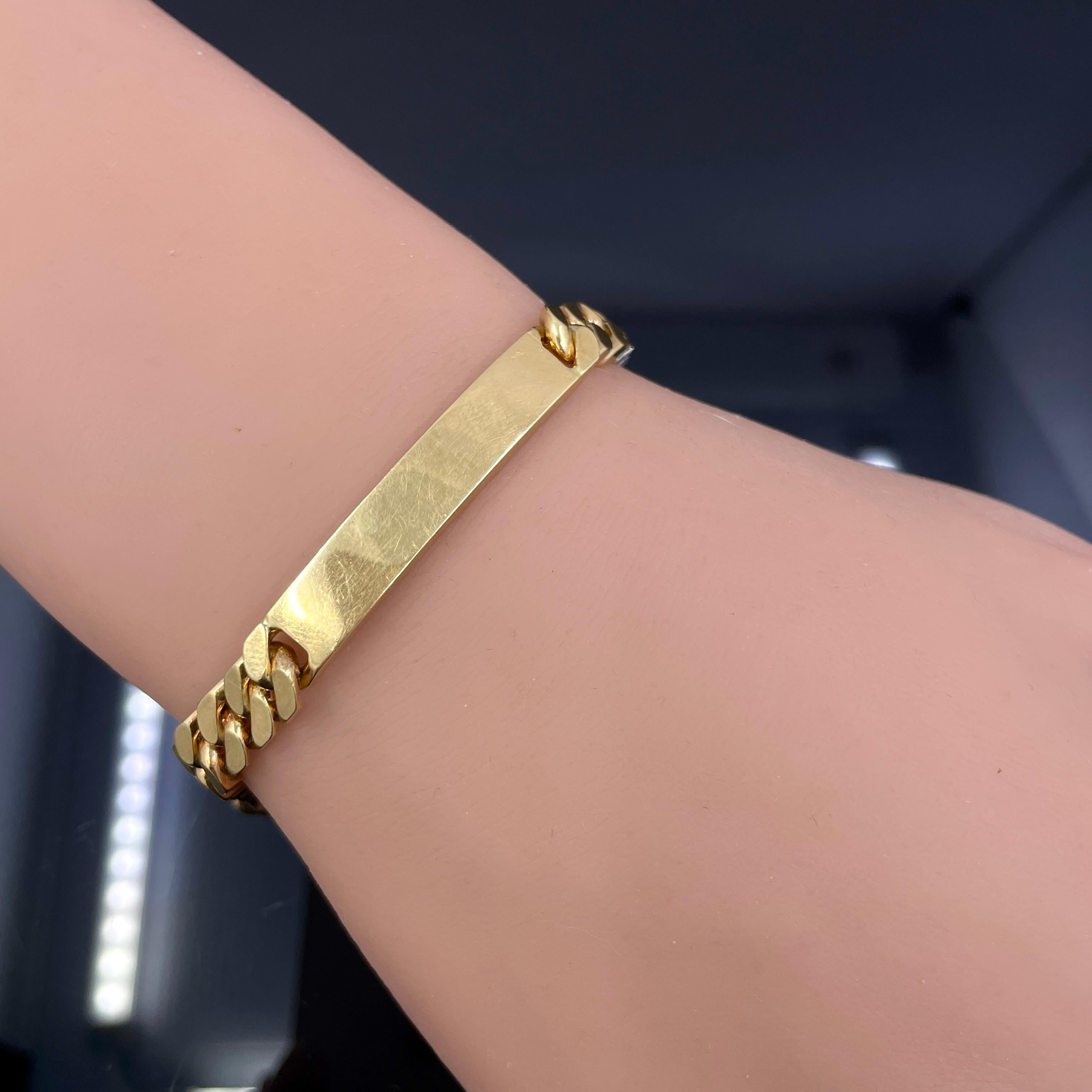 Vintage Georges L'Enfant for Cartier Paris 18k Rose Gold Curb Link ID Bracelet For Sale 5