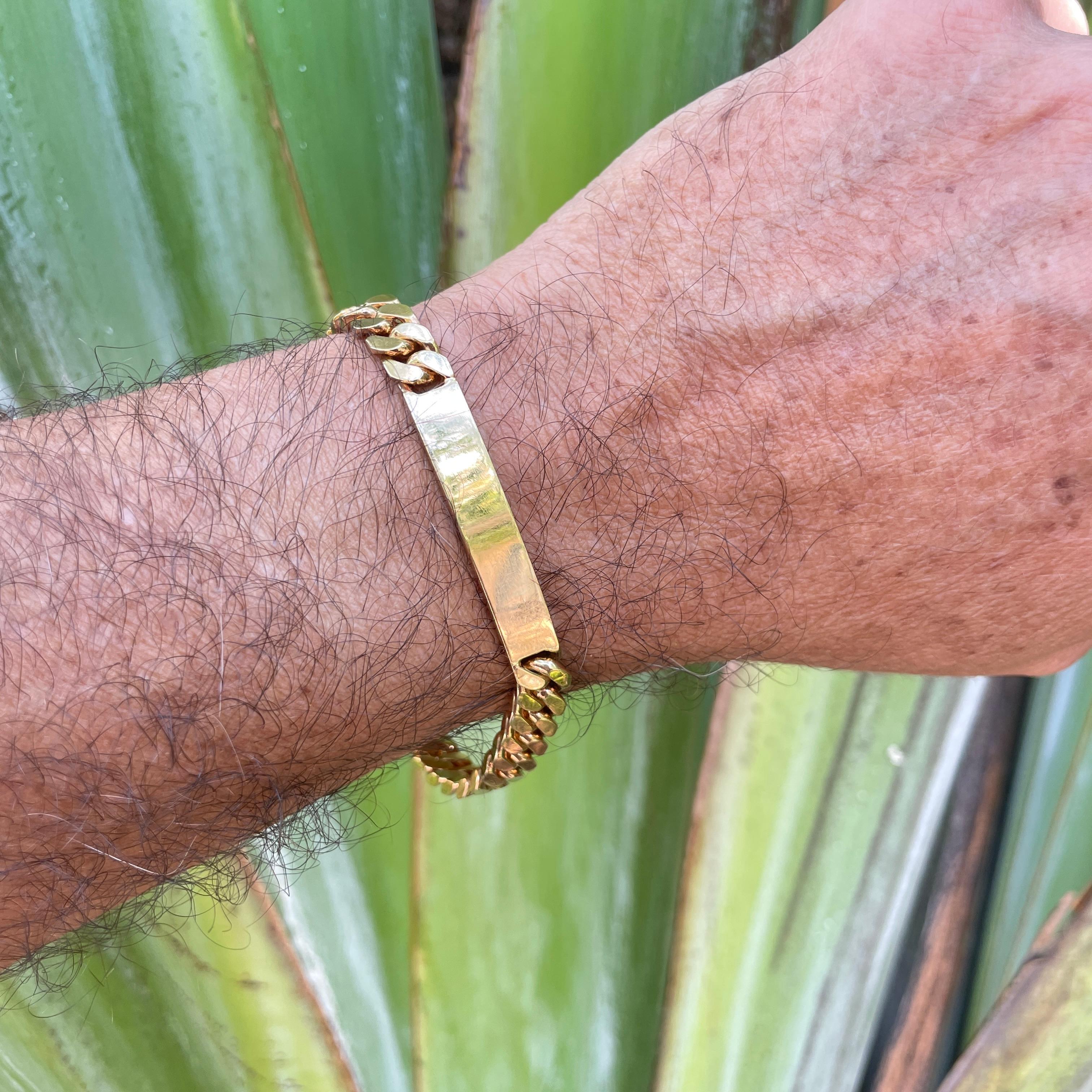 Vintage Georges L'Enfant for Cartier Paris 18k Rose Gold Curb Link ID Bracelet For Sale 6