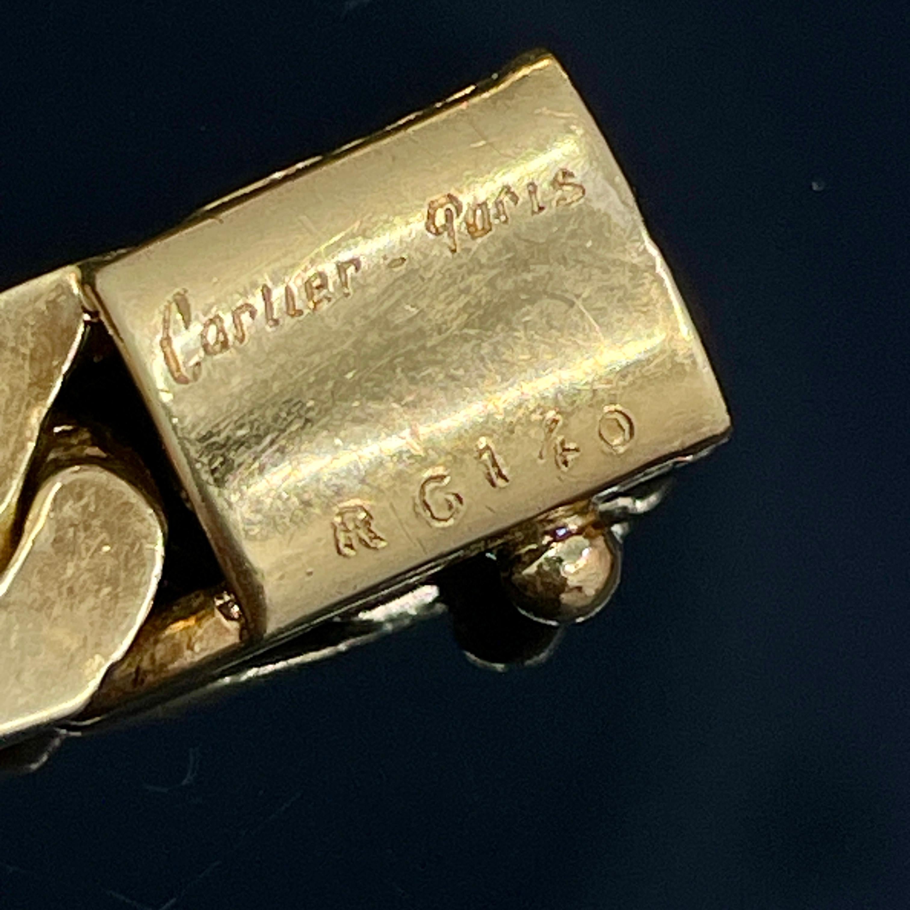 Vintage Georges L'Enfant for Cartier Paris 18k Rose Gold Curb Link ID Bracelet For Sale 7