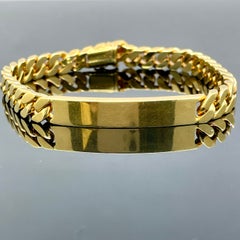 Vintage Georges L'Enfant for Cartier Paris 18k Rose Gold Curb Link ID Bracelet