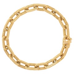 Bracciale d'epoca Georges L'Enfant per O.J. Perrin, bracciale a maglie d'oro intrecciate 18k