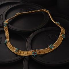 Vintage Georges Lenfant x Balanche 18 Karat Gold Ruby Persian Turquoise Collar