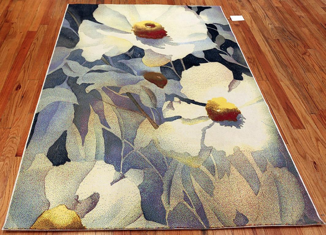 Vintage Georgia O’keeffe Art Rug from Scandinavia. Size: 5 ft 2 in x 7 ft 7 in 1