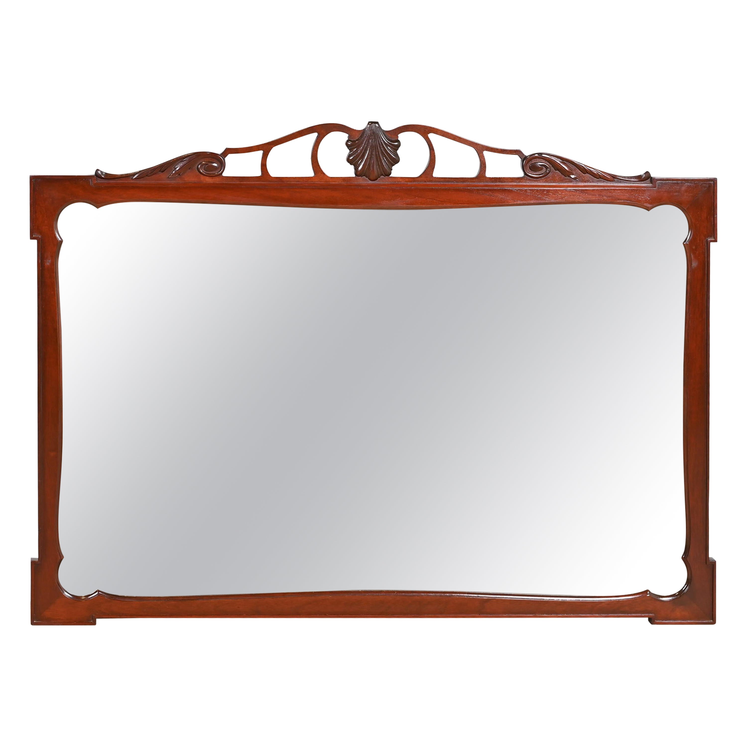 Vintage Georgian Carved Mahogany Framed Wall Mirror