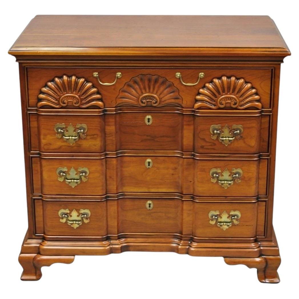 Vintage Georgian Cherry 3 Drawer Block Front Bachelor Chest Dresser by Harden