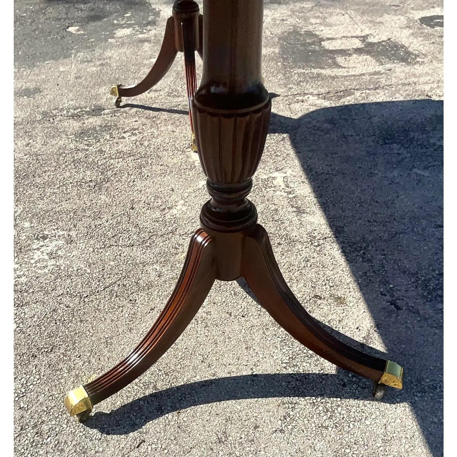 Vintage Georgian Councill Mahogany Banded Double Pedestal Dining Table 5