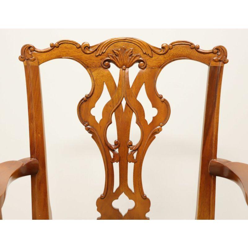 GEORGIAN FURNISHINGS Solid Mahogany Chippendale Dining Chairs - Set of 6 In Good Condition In Charlotte, NC