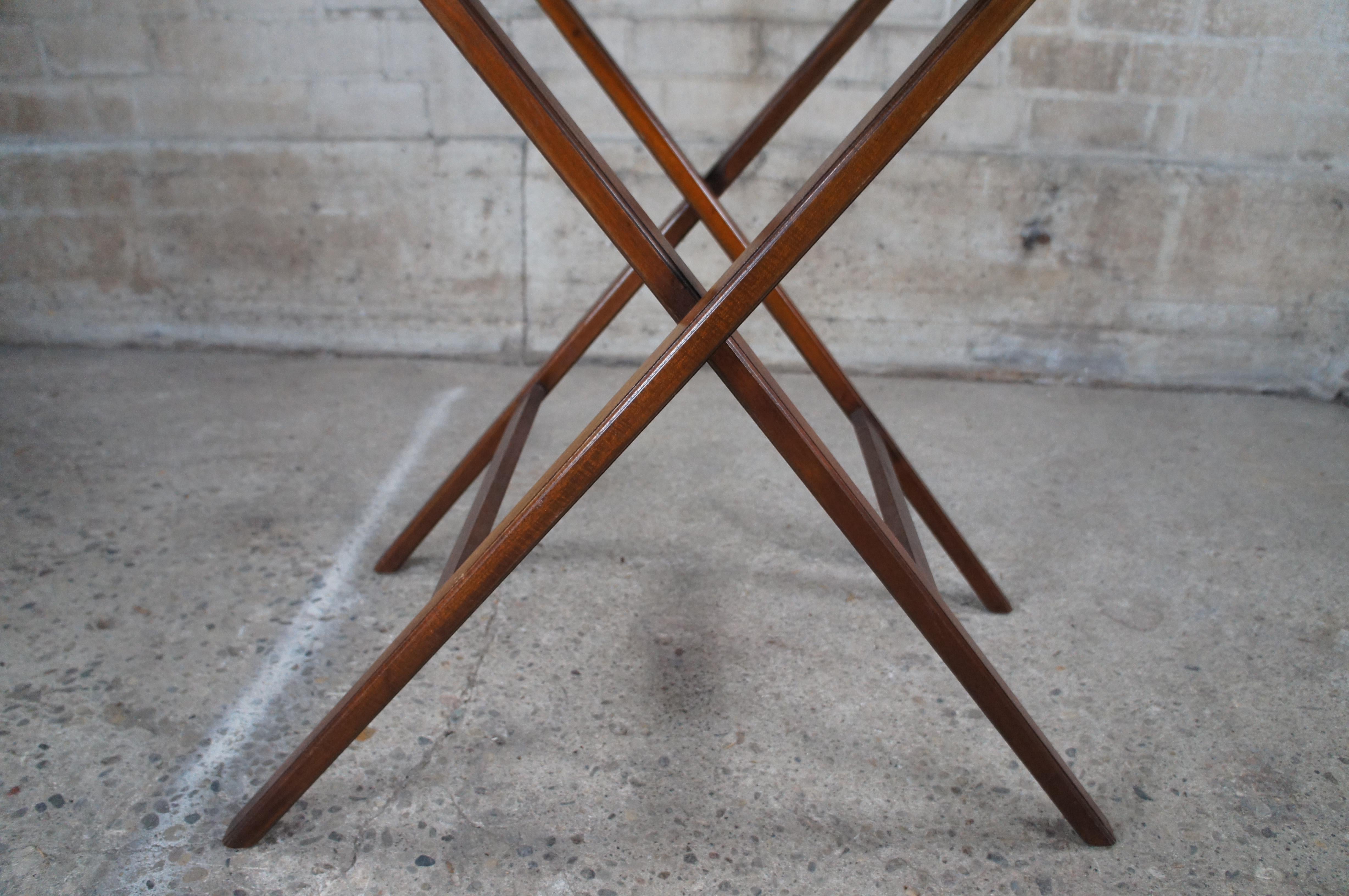 Vintage Georgian Mahogany Campaigner Style Butlers Folding Tray Table Dry Bar en vente 4