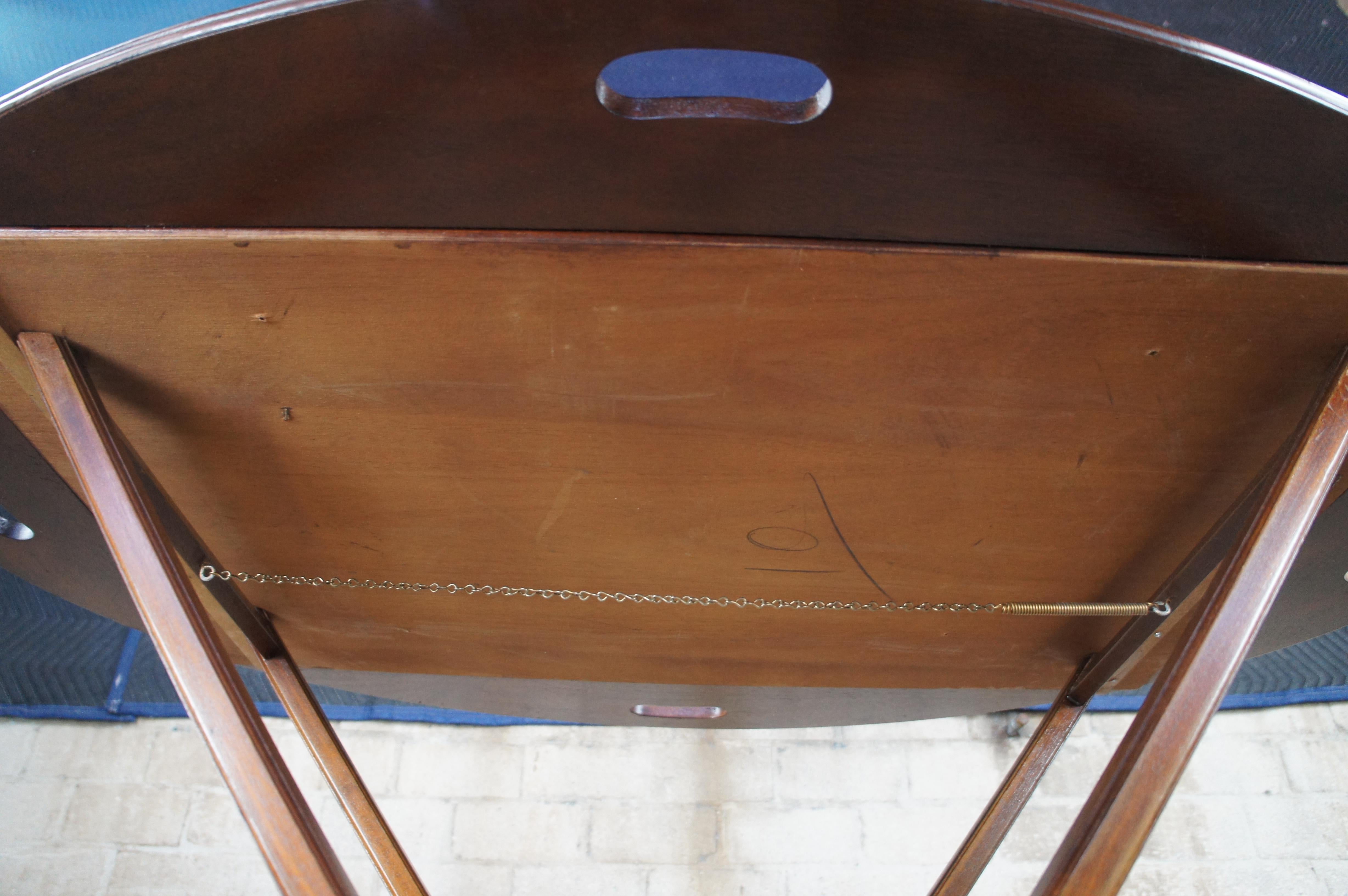 Vintage Georgian Mahogany Campaigner Style Butlers Folding Tray Table Dry Bar en vente 3