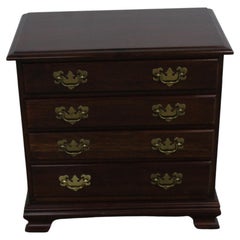 Vintage Georgian Mahogany Nightstand / 4 Drawer Silver Chest
