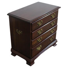 Used Georgian Mahogany Nightstand / 4 Drawer Silver Chest