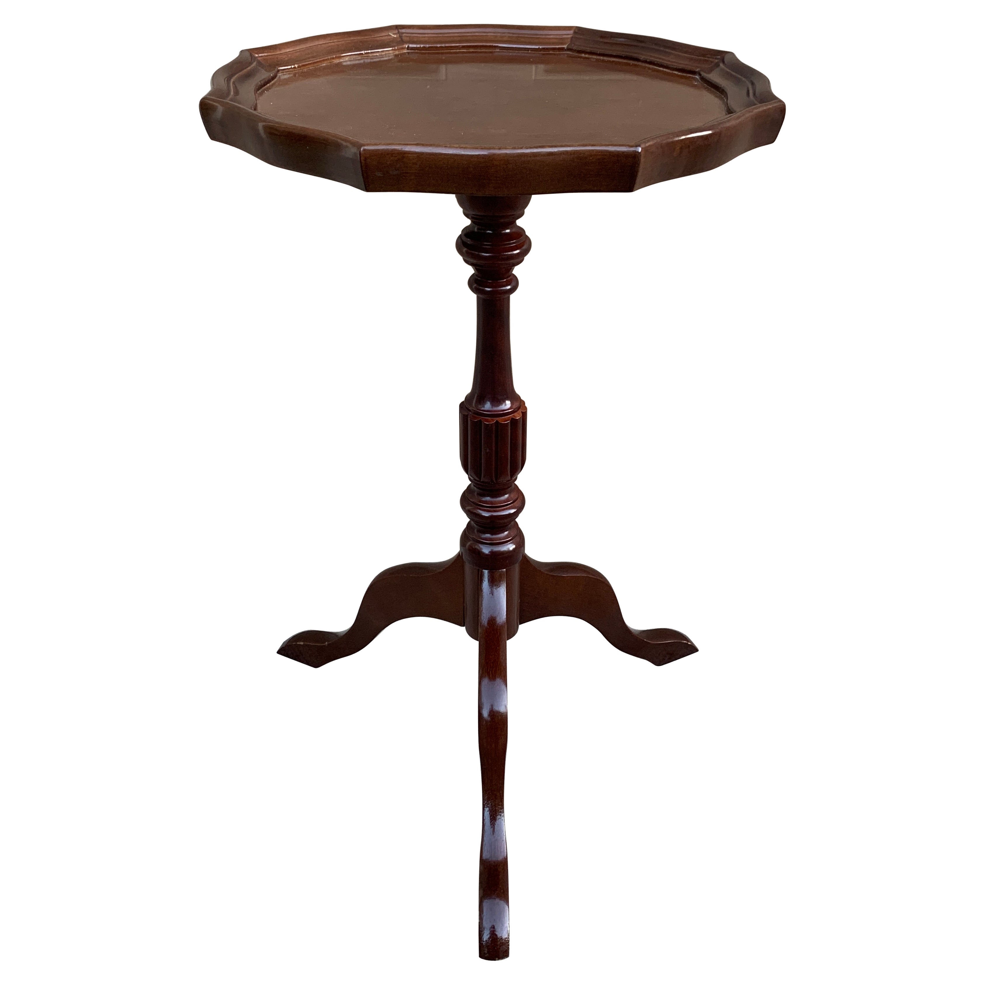 Vintage Georgian Mahagoni Scalloped Beistelltisch