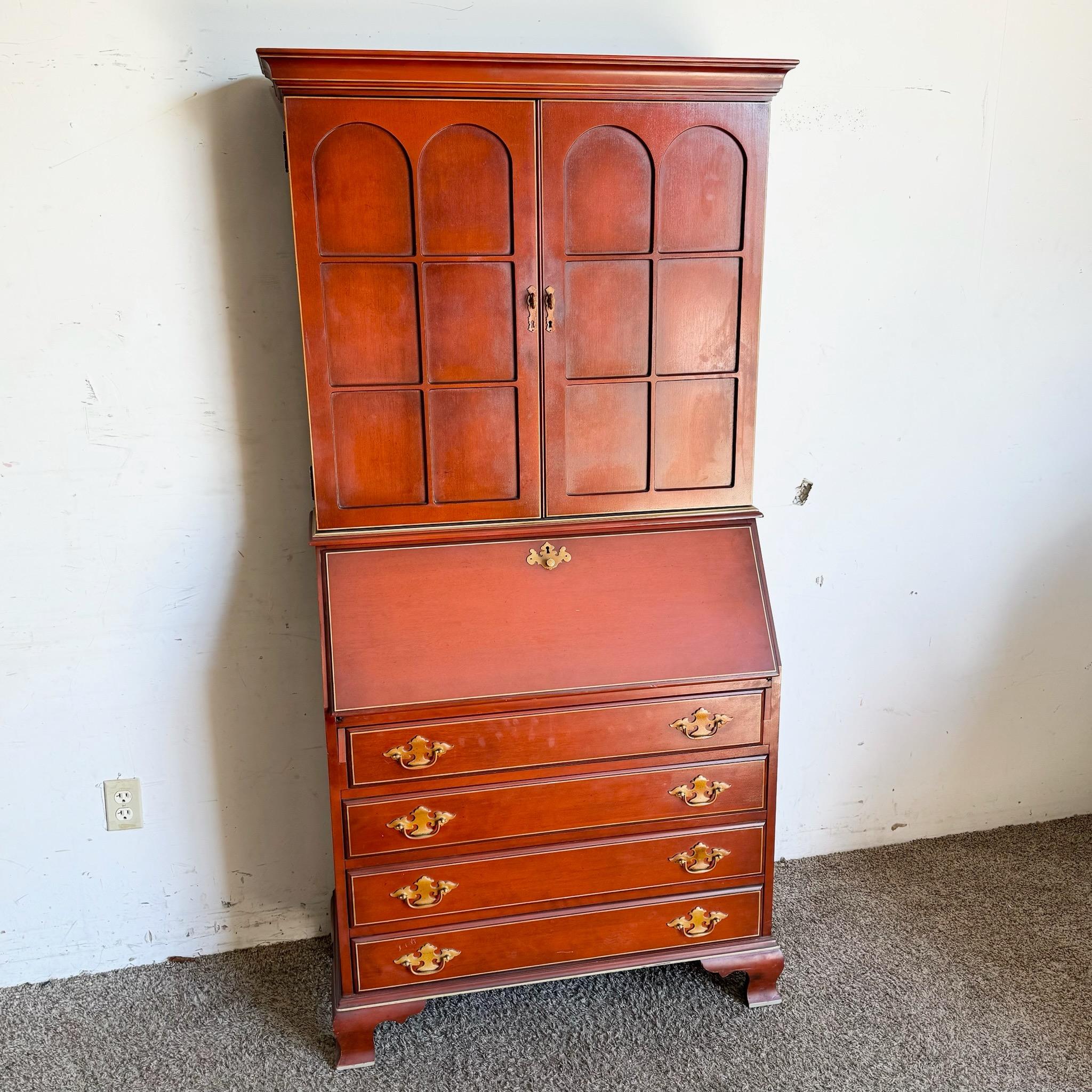 Vintage Georgian Red Sekretär Schreibtisch (amerikanisch) im Angebot