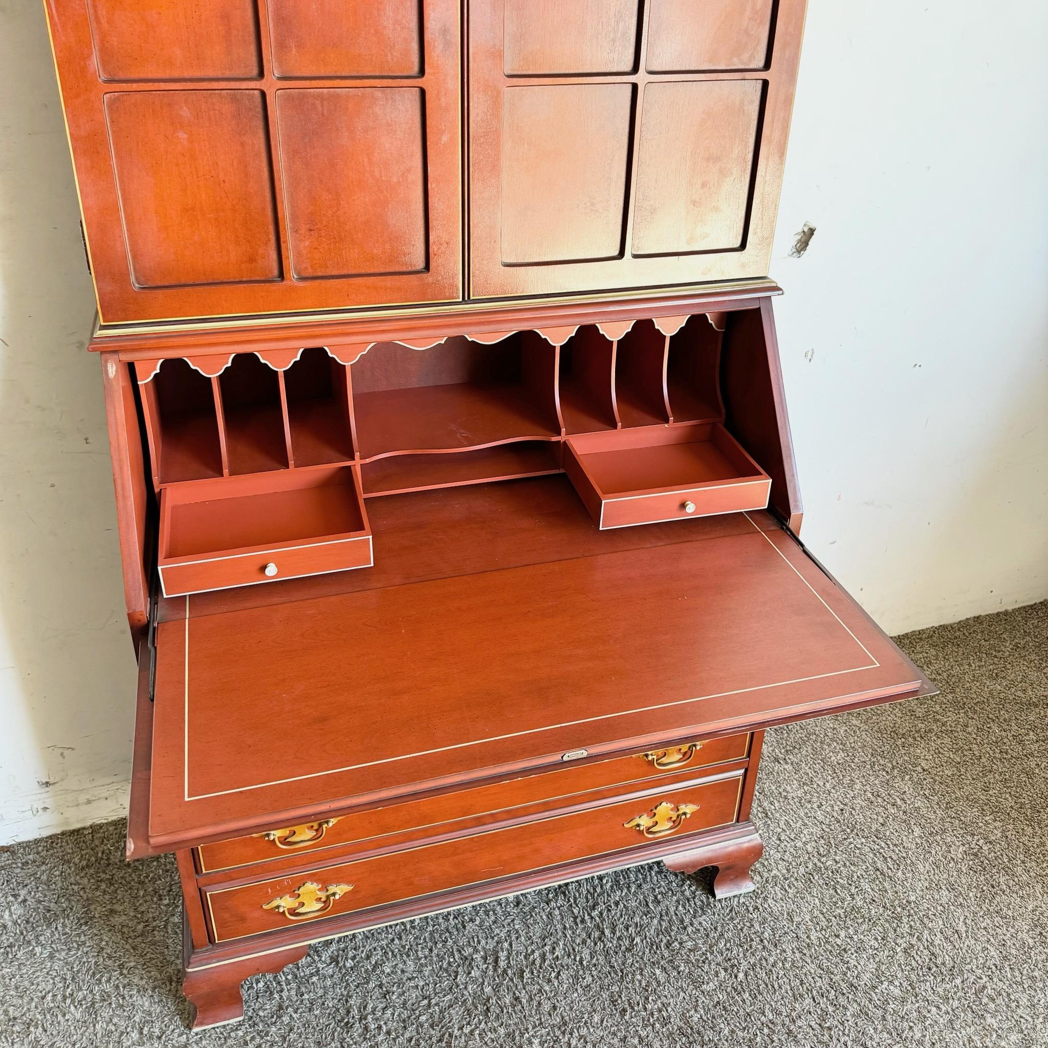 Vintage Georgian Red Sekretär Schreibtisch (Holz) im Angebot