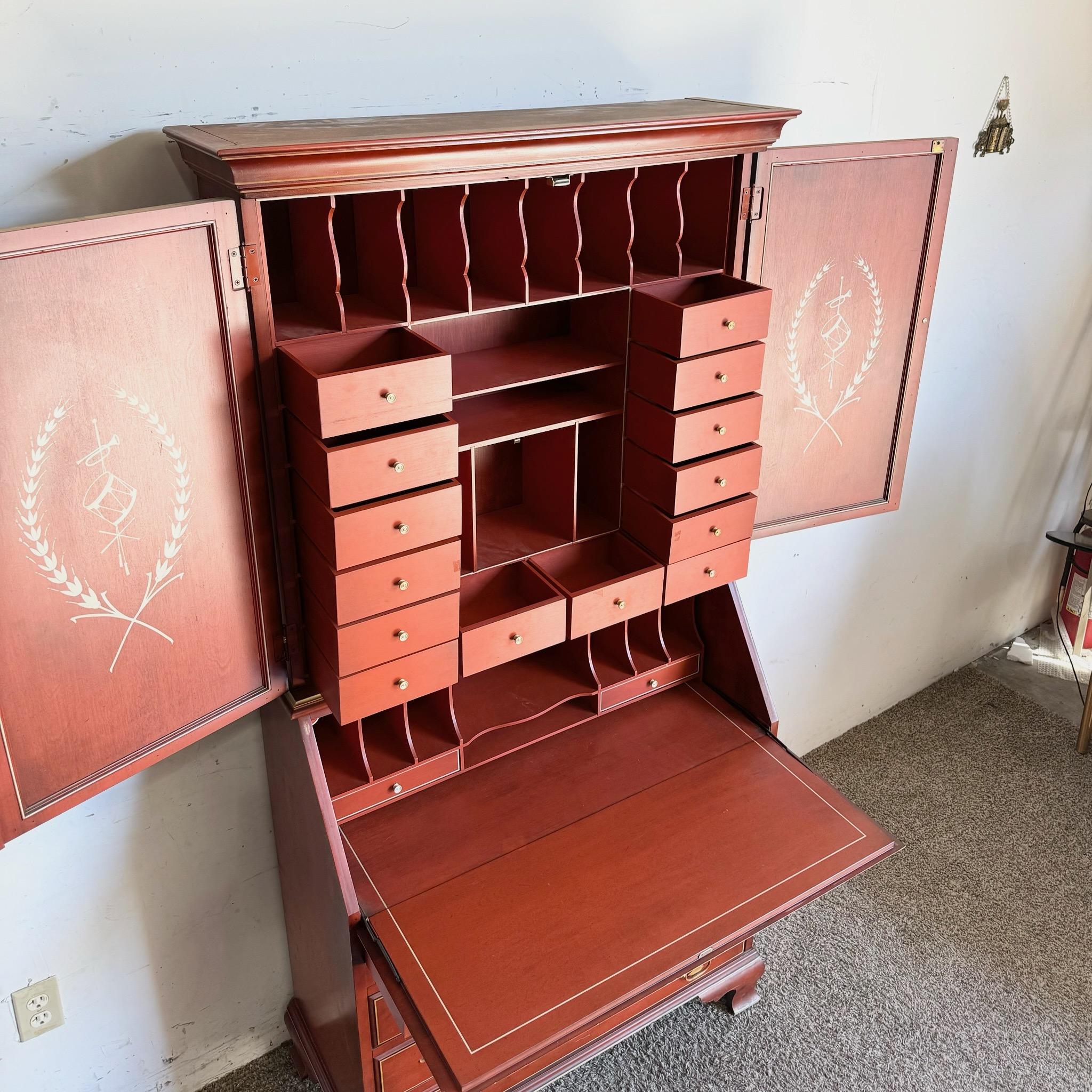Vintage Georgian Red Sekretär Schreibtisch im Angebot 1