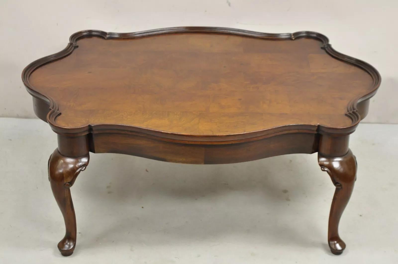 Vintage Georgian Regency Style Mahogany & Burlwood Turtle Top Coffee Table 5