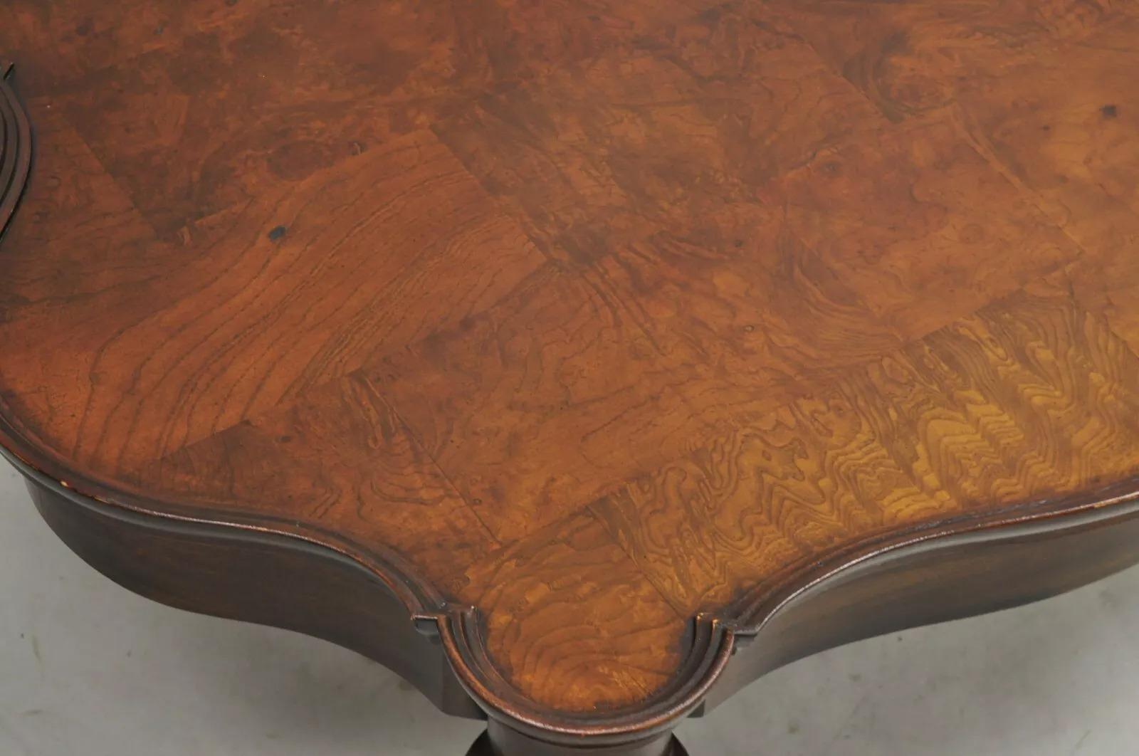 Vintage Georgian Regency Style Mahogany & Burlwood Turtle Top Coffee Table 1