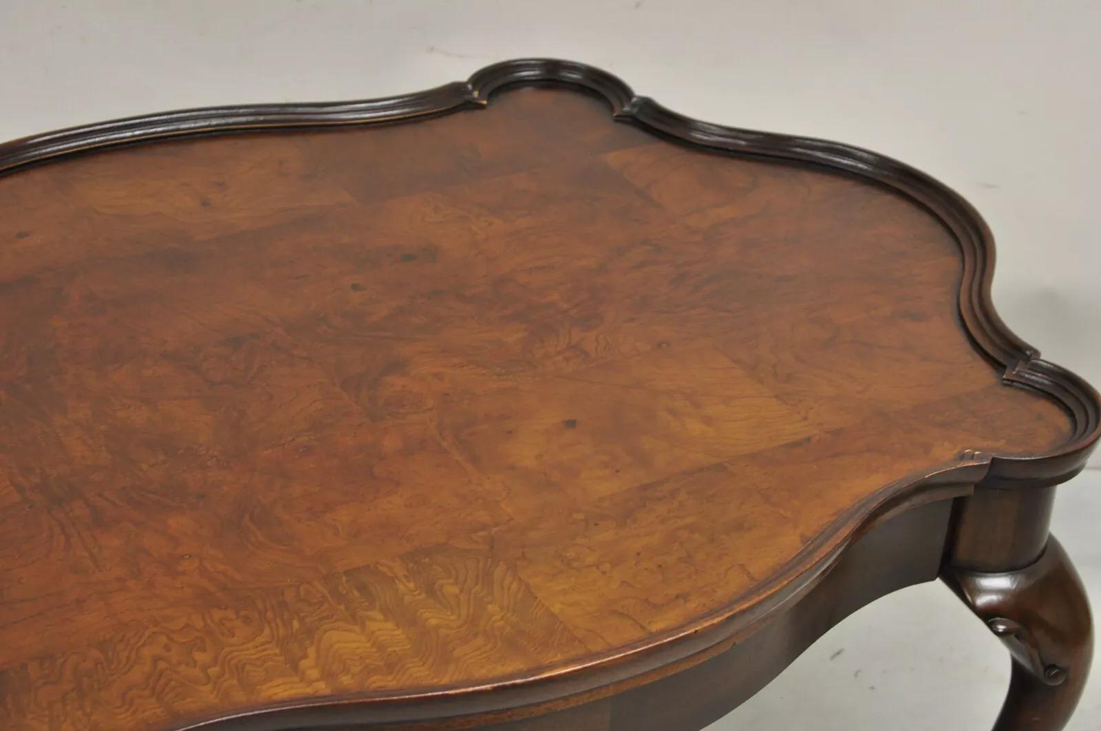 Vintage Georgian Regency Style Mahogany & Burlwood Turtle Top Coffee Table 2