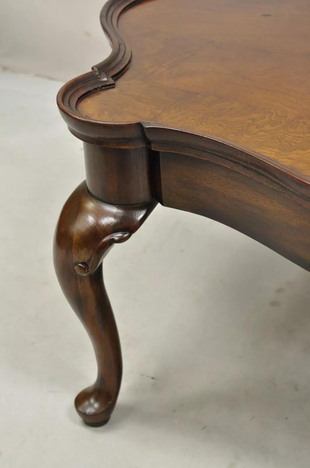 Vintage Georgian Regency Style Mahogany & Burlwood Turtle Top Coffee Table 3