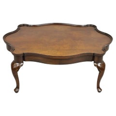 Vintage Georgian Regency Style Mahogany & Burlwood Turtle Top Coffee Table